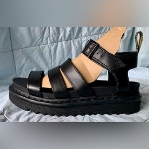 Dr. Martens Black Blaire Platform Sandal, size 8.5 US/40 Euro/6.5 UK